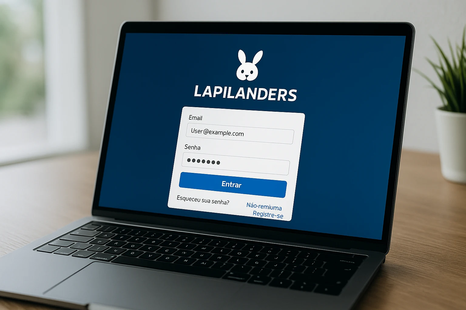 Criar uma nova Conta no plataforma LAPILANDERS